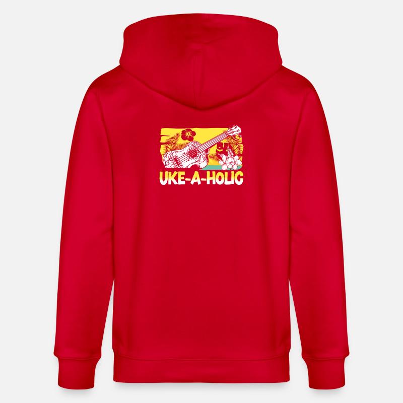 Ukulélé hawaïen uke uke-a-holic - Veste à capuche bio CULTIVATOR Stanley/Stella Unisexe - rouge