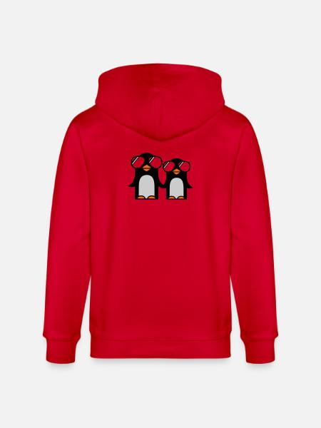 funky penguins - Stanley/Stella CULTIVATOR Unisex Organic Hooded Jacket - red