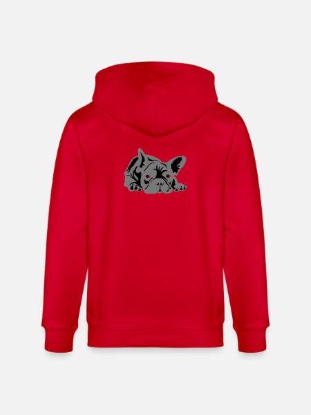 french bulldog 2 colors - Stanley/Stella CULTIVATOR Unisex Organic Hooded Jacket - red