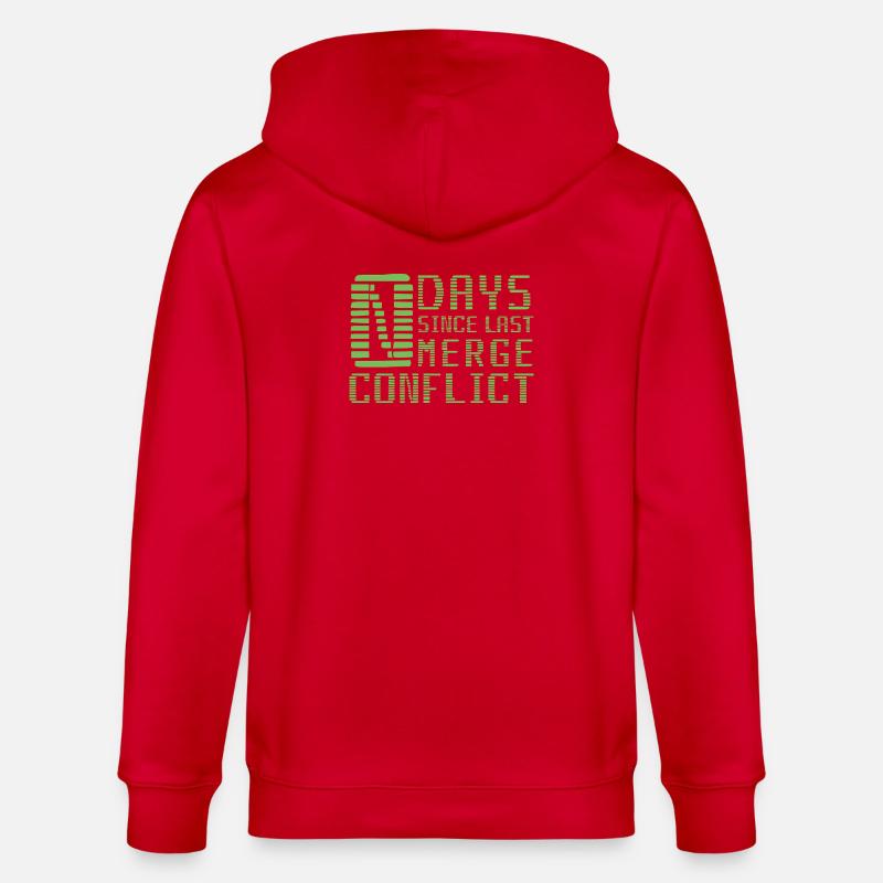 Merge Conflict Software Developer Entwickler Geek - Stanley/Stella Unisex Bio-Kapuzenjacke CULTIVATOR  - Rot