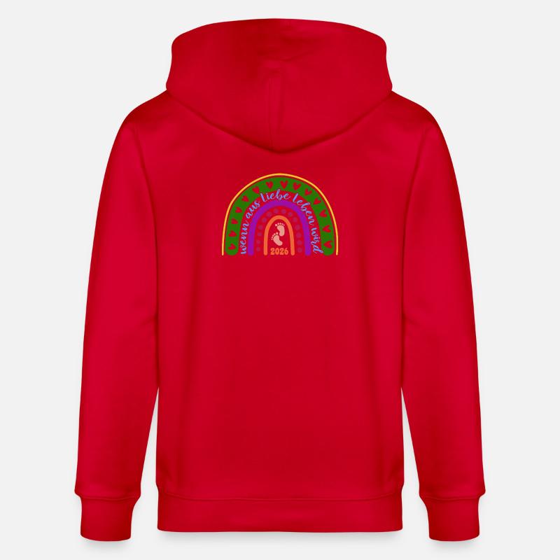 Quand l’amour devient vie - Bébé 2026 - Veste à capuche bio CULTIVATOR Stanley/Stella Unisexe - rouge