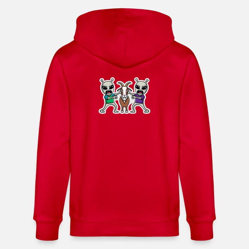Ramasseur extraterrestre : Chèvre - Veste à capuche bio CULTIVATOR Stanley/Stella Unisexe - rouge