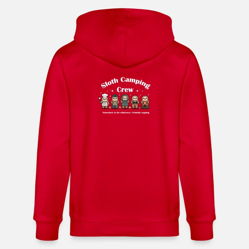 Sloth Camping Crew - Stanley/Stella Unisex Bio-Kapuzenjacke CULTIVATOR  - Rot