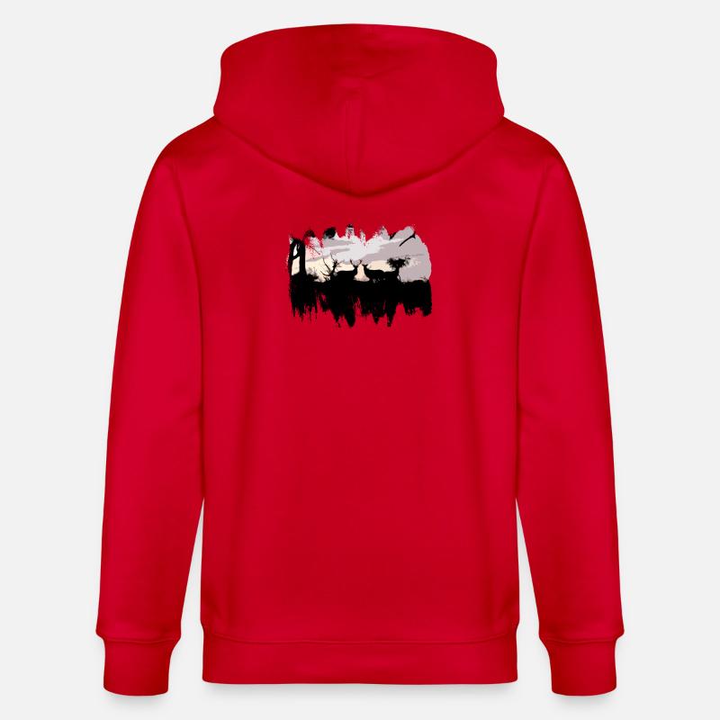 Hirschartigen im Ansatz - Stanley/Stella Unisex Bio-Kapuzenjacke CULTIVATOR  - Rot