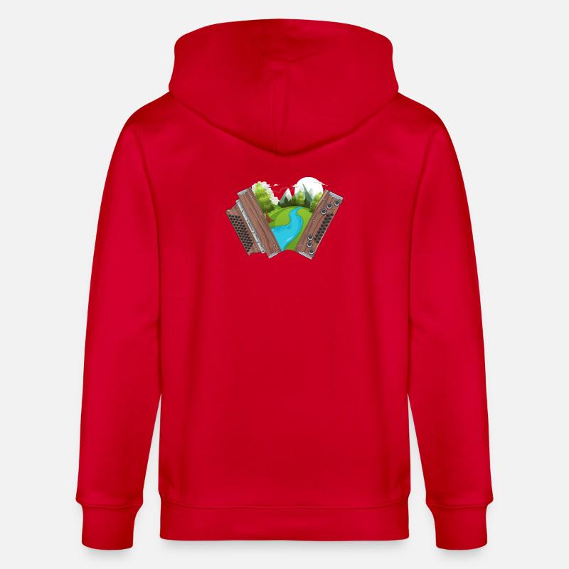 Maison de l’harmonica styrienne | ZiachON ! - Veste à capuche bio CULTIVATOR Stanley/Stella Unisexe - rouge