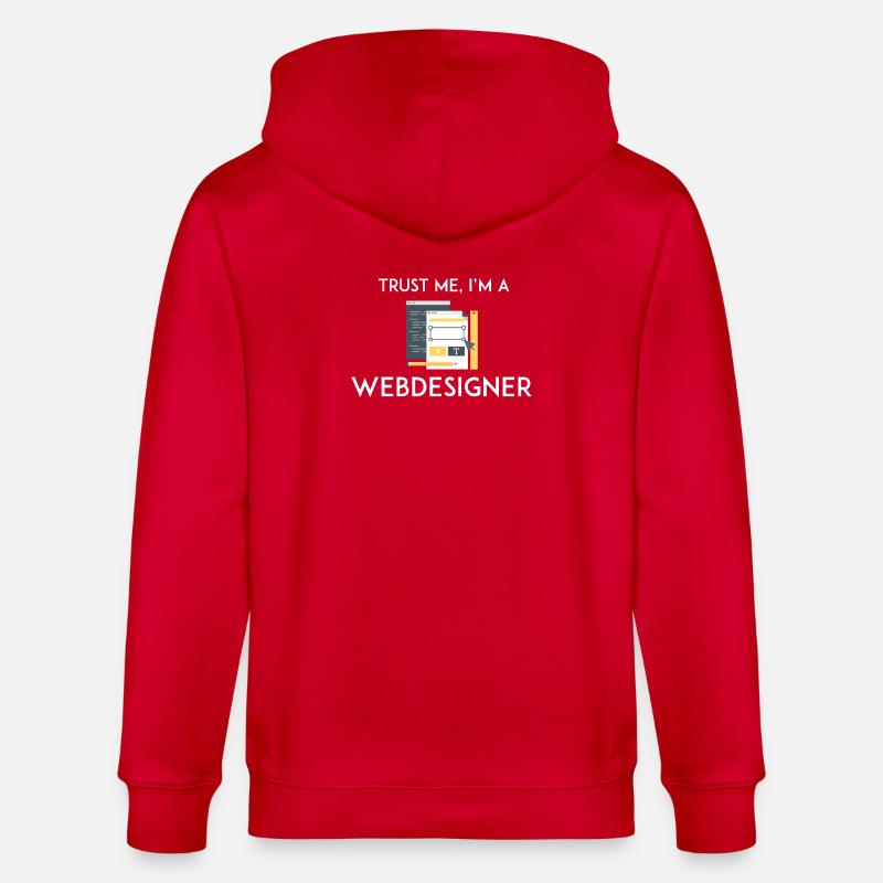 Vertrau mir, ich bin Webdesigner - Stanley/Stella Unisex Bio-Kapuzenjacke CULTIVATOR  - Rot