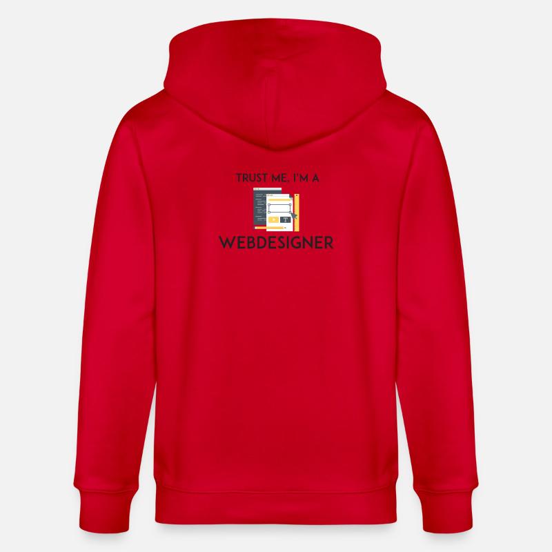 Vertrau mir, ich bin Webdesigner - Stanley/Stella Unisex Bio-Kapuzenjacke CULTIVATOR  - Rot