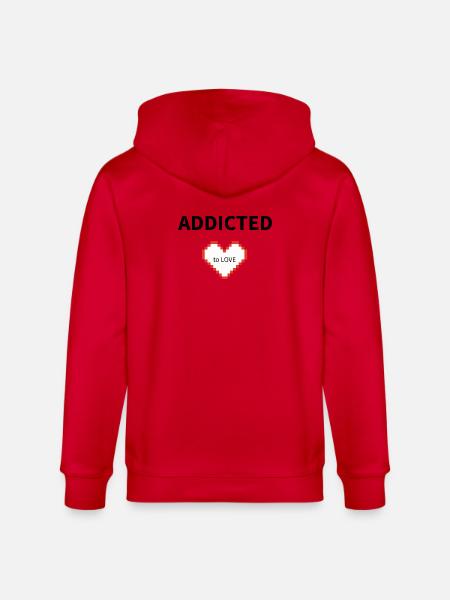 Pixel Heart to Love - Stanley/Stella CULTIVATOR Unisex Organic Hooded Jacket - red