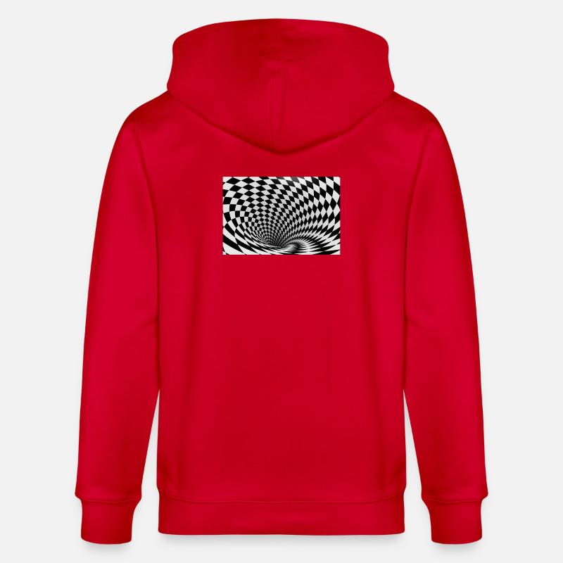 Vortex noir et blanc hypnotique - Veste à capuche bio CULTIVATOR Stanley/Stella Unisexe - rouge