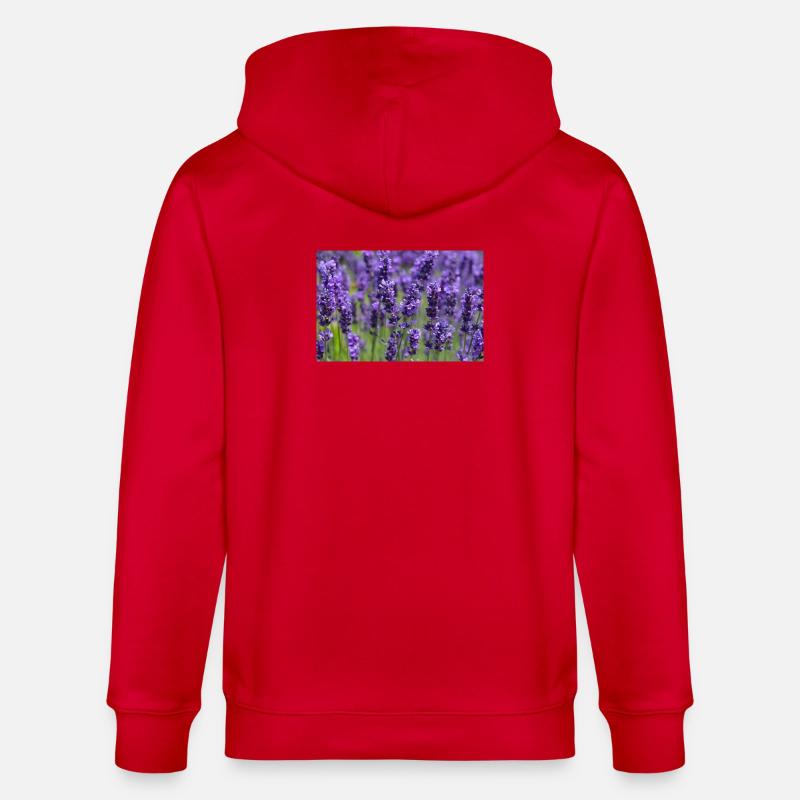 Lavendelfeld-Traumlandschaft - Stanley/Stella Unisex Bio-Kapuzenjacke CULTIVATOR  - Rot