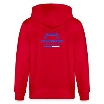 Stadiongänger Hoodie Bochum – Anne Castroper - Stanley/Stella Unisex Bio-Kapuzenjacke CULTIVATOR  - Rot - Hinten - Anna (173cm)