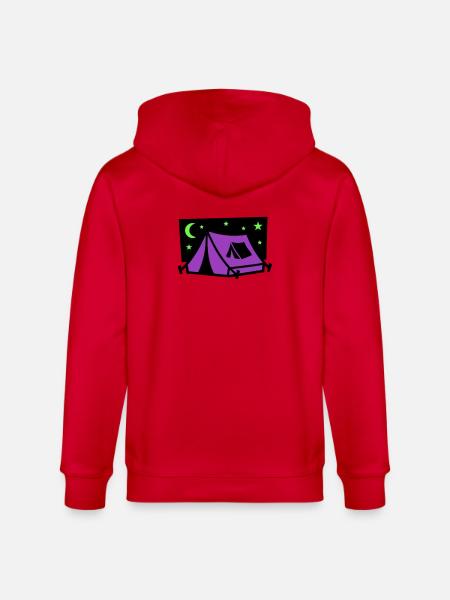 Festival Tent Night Logo - Stanley/Stella CULTIVATOR Unisex Organic Hooded Jacket - red
