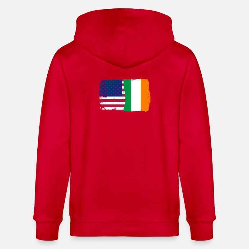 Fusion de drapeaux : étoiles et trèfle - Veste à capuche bio CULTIVATOR Stanley/Stella Unisexe - rouge