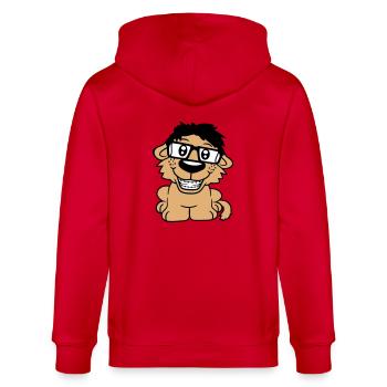 chien nerd hornglasses geek bretelles intelligent drôle - Veste à capuche bio CULTIVATOR Stanley/Stella Unisexe - rouge - Dos - Anna (173cm)