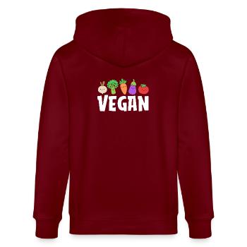 Diätassistent Diät Vegan - Stanley/Stella Unisex Bio-Kapuzenjacke CULTIVATOR  - Burgunderrot - Hinten - Anna (173cm)