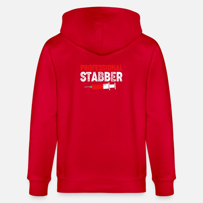 Phlébotomiste Infirmière Infirmière Prélèvement sanguin - Veste à capuche bio CULTIVATOR Stanley/Stella Unisexe - rouge