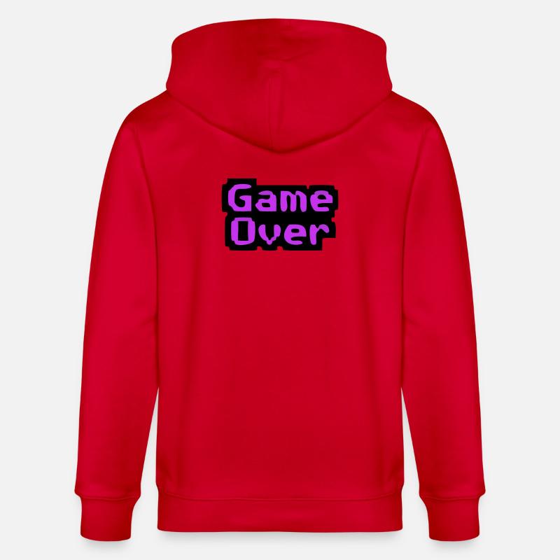  Game Over Pixel Retro - Stanley/Stella Unisex Bio-Kapuzenjacke CULTIVATOR  - Rot
