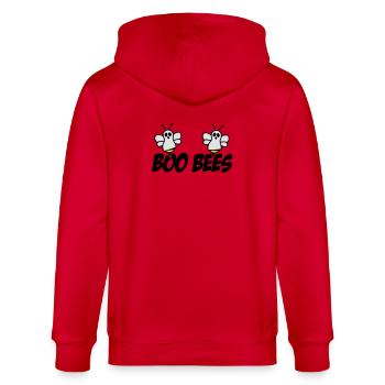 Boo Bienen v2 - Stanley/Stella Unisex Bio-Kapuzenjacke CULTIVATOR  - Rot - Hinten - Anna (173cm)