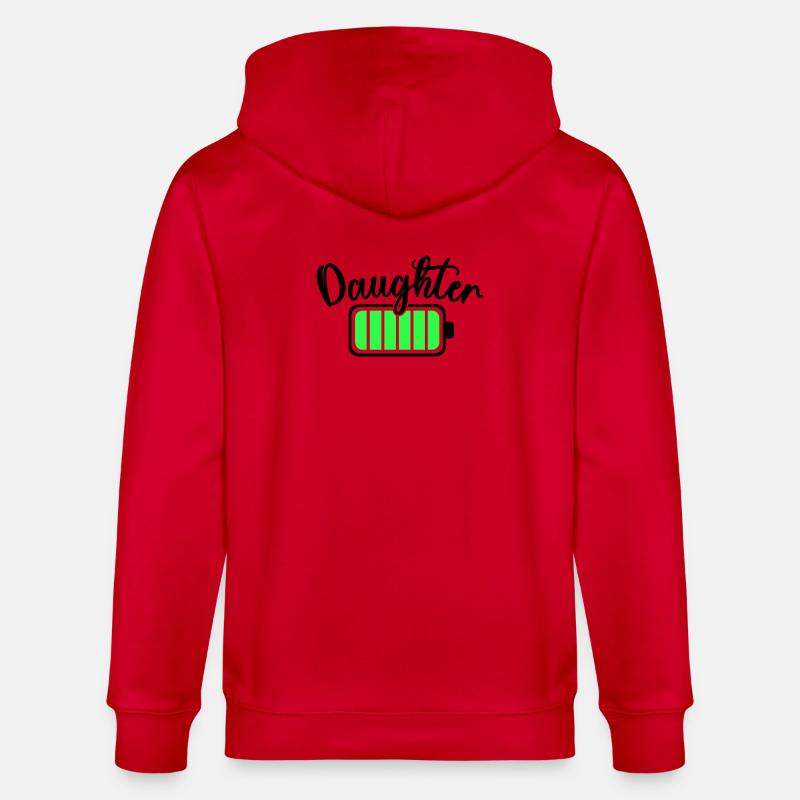 Neon Bar Equalizer Pattern - Stanley/Stella CULTIVATOR  Unisex Organic Hooded Jacket - red