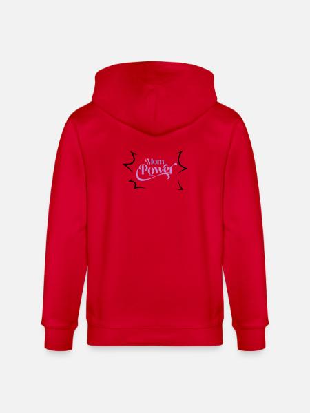 Mom power - Stanley/Stella CULTIVATOR  Unisex Organic Hooded Jacket - red