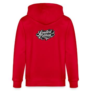 Limited Edition - Stanley/Stella Unisex Bio-Kapuzenjacke CULTIVATOR  - Rot - Hinten - Anna (173cm)
