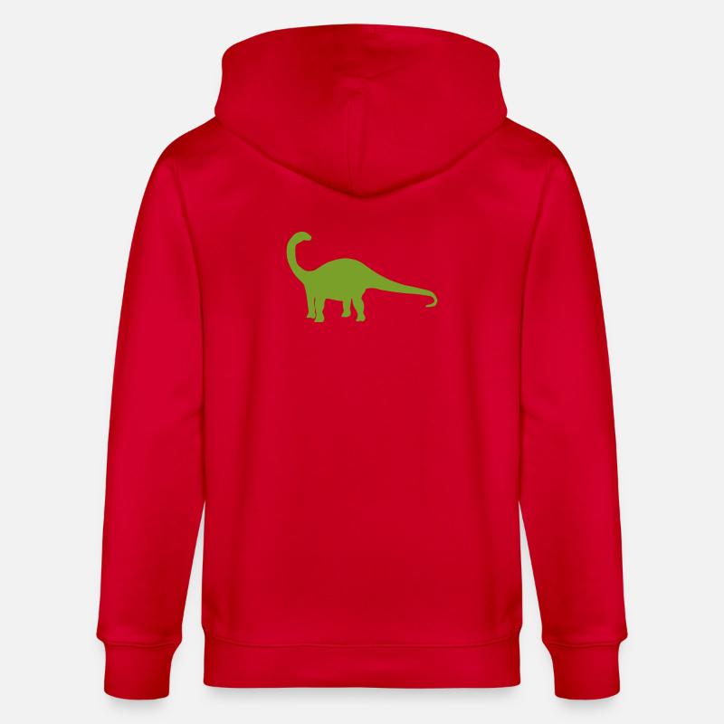 Silhouette de dinosaure vert - Veste à capuche bio CULTIVATOR Stanley/Stella Unisexe - rouge