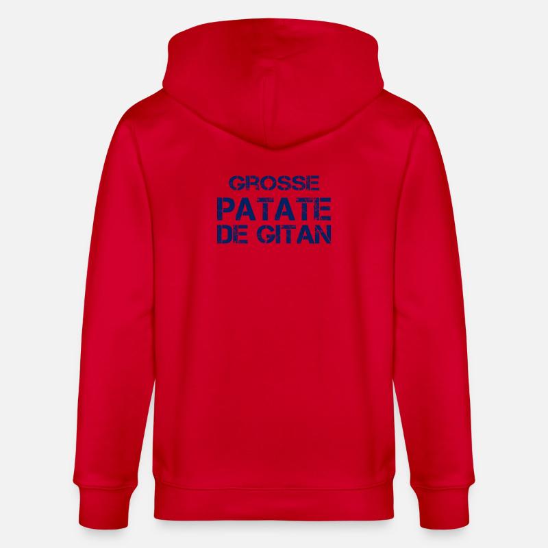 Grosse Patate de Gitan (bleu) - Veste à capuche bio CULTIVATOR Stanley/Stella Unisexe - rouge