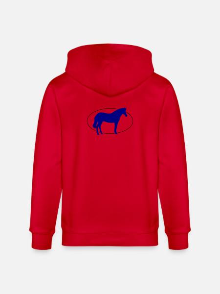 Kobaltblaues Pferd Silhouette - Stanley/Stella Unisex Bio-Kapuzenjacke CULTIVATOR - Rot