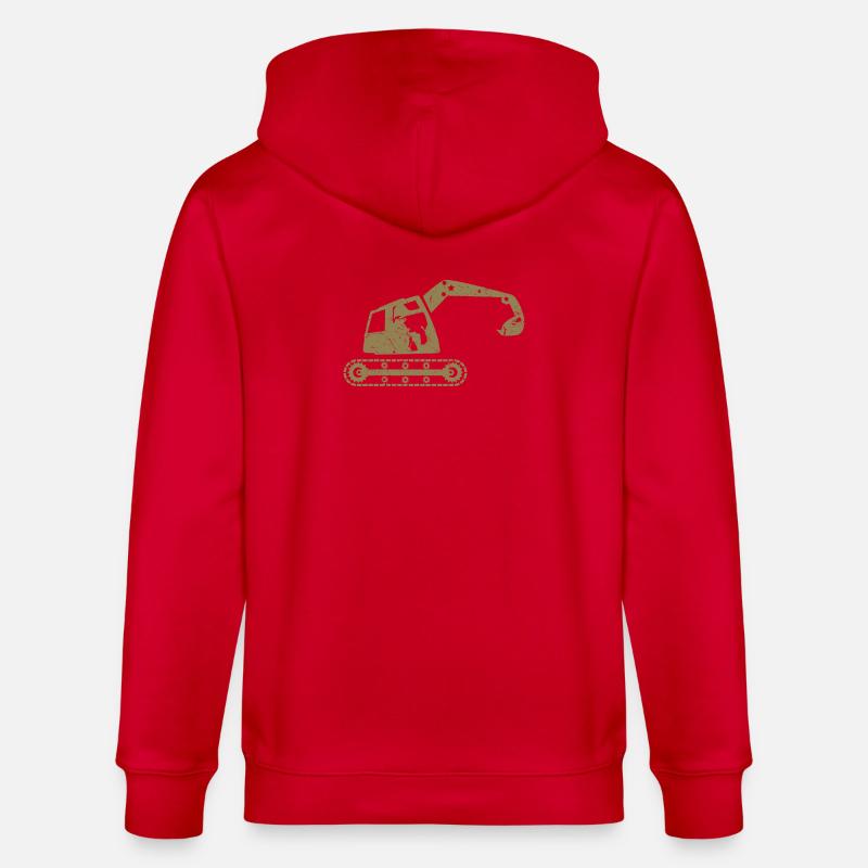 Bagger Baggerfahrer Baugeräteführer – - Stanley/Stella Unisex Bio-Kapuzenjacke CULTIVATOR  - Rot