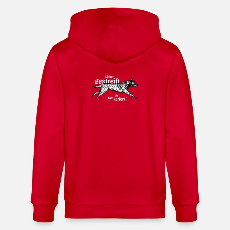 Mieux rayé que petit - blanc - Veste à capuche bio CULTIVATOR Stanley/Stella Unisexe - rouge