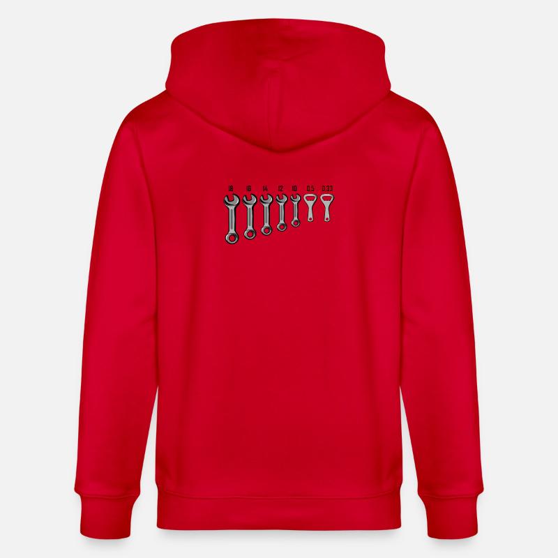 Clé de l’artisan - Décapsuleur - Veste à capuche bio CULTIVATOR Stanley/Stella Unisexe - rouge