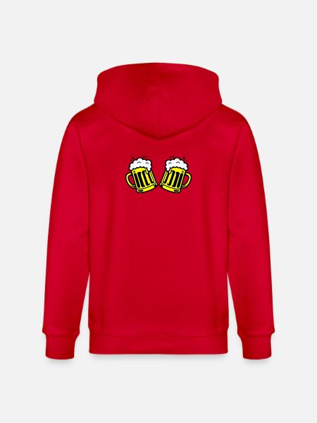 Bier Bierkrug Prost Comic - Stanley/Stella Unisex Bio-Kapuzenjacke CULTIVATOR - Rot