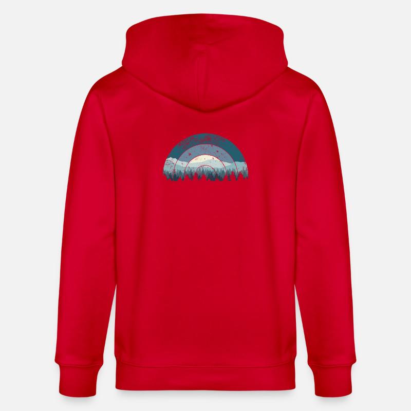 Blue Arc Forest Landschaft - Stanley/Stella Unisex Bio-Kapuzenjacke CULTIVATOR  - Rot