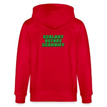 Ökologie vor Wirtschaft - Stanley/Stella Unisex Bio-Kapuzenjacke CULTIVATOR  - Rot - Hinten - Anna (173cm)
