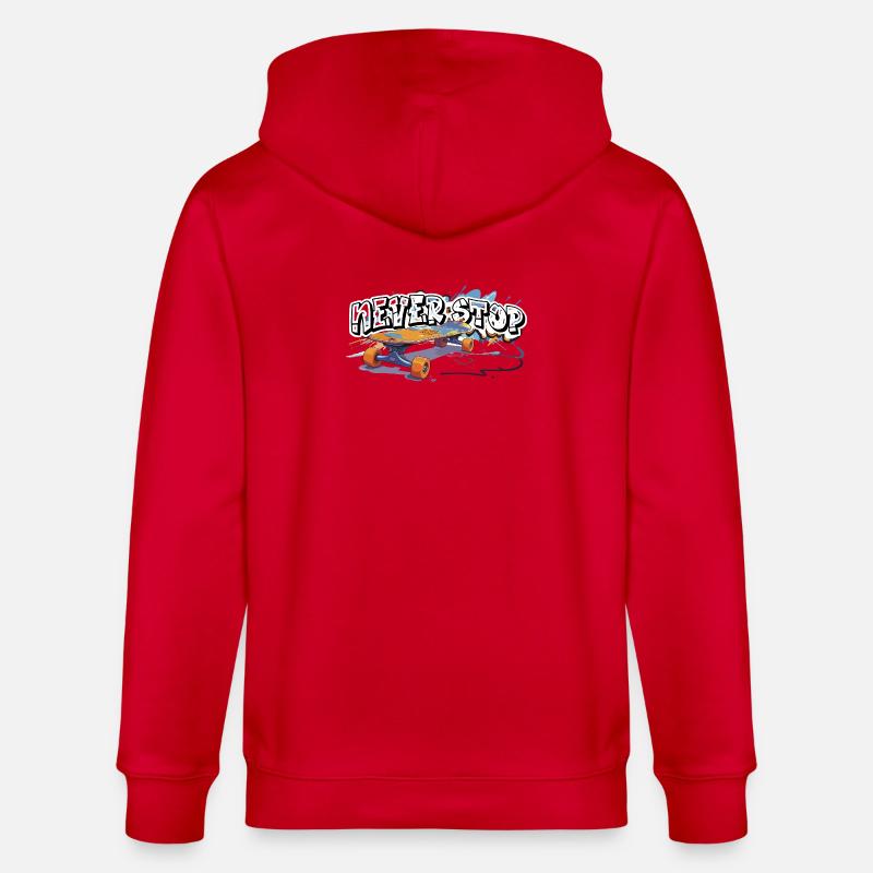 Farbiger Skateboard Graffiti Design - Stanley/Stella Unisex Bio-Kapuzenjacke CULTIVATOR  - Rot