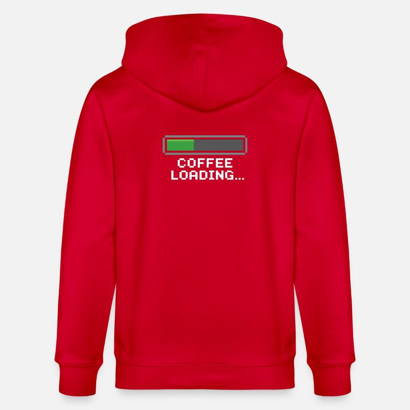 Kaffee Ladebalken Pixel - Stanley/Stella Unisex Bio-Kapuzenjacke CULTIVATOR  - Rot