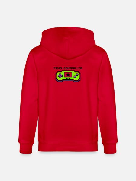 Pixel Controller Logo Graphic - Stanley/Stella CULTIVATOR Unisex Organic Hooded Jacket - red