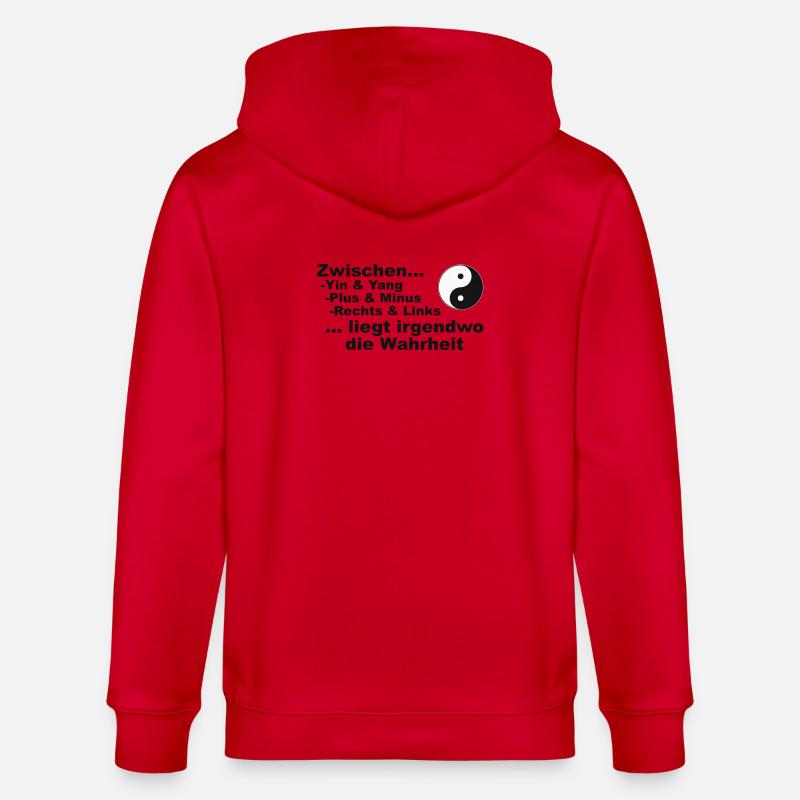 Zwischen Yin & Yang.... - Stanley/Stella Unisex Bio-Kapuzenjacke CULTIVATOR - Rot