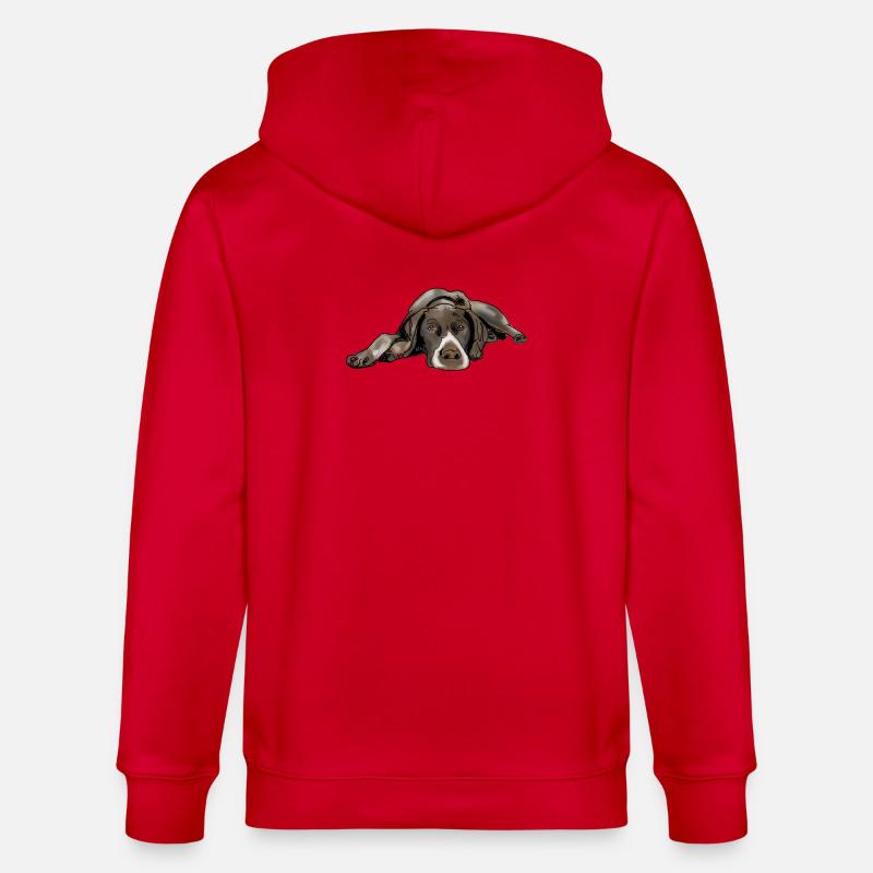 Pointer Deutsch Kurzhaar - Stanley/Stella Unisex Bio-Kapuzenjacke CULTIVATOR  - Rot