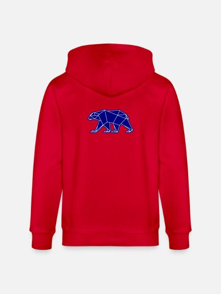 Polar Bear Polar Bear Polygon Icon - Stanley/Stella CULTIVATOR Unisex Organic Hooded Jacket - red