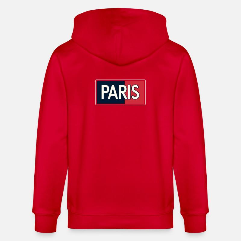 Paris blocs bleu et rouge - Veste à capuche bio CULTIVATOR Stanley/Stella Unisexe - rouge