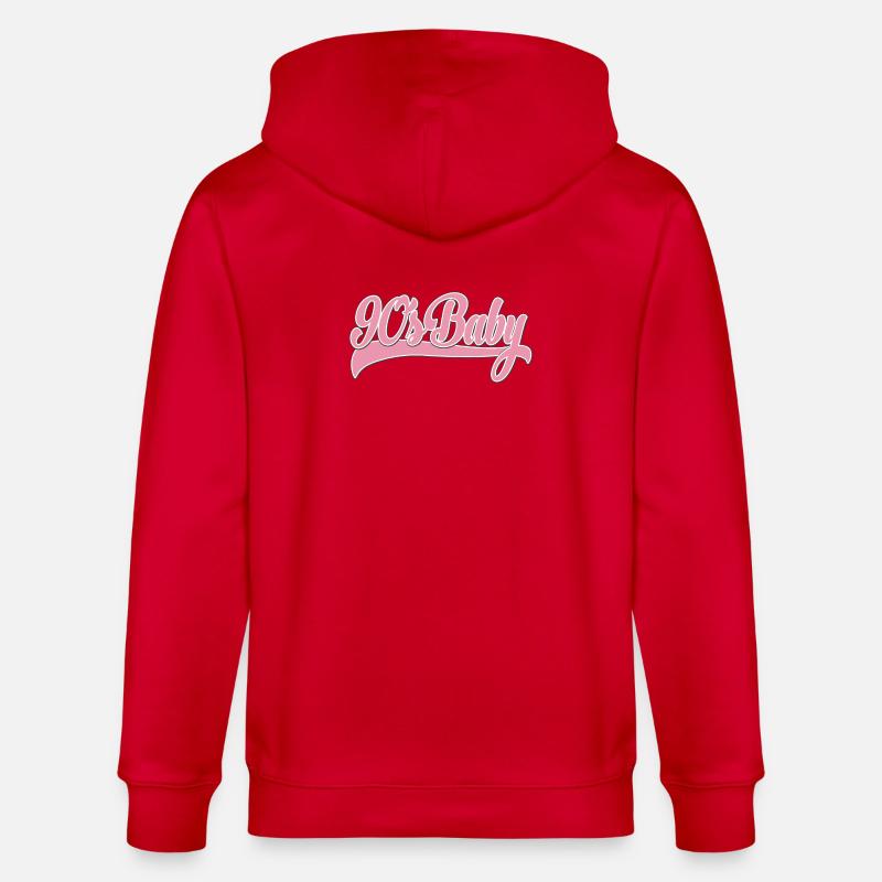 90s Baby Pink Retro Script - Stanley/Stella Unisex Bio-Kapuzenjacke CULTIVATOR  - Rot