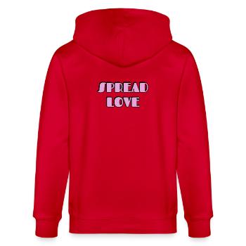 Spread Love Typography - Stanley/Stella CULTIVATOR  Unisex Organic Hooded Jacket - red - Back - Anna (173cm)