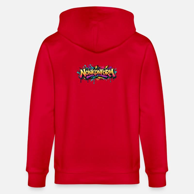 Nonkonform Graffiti  - Stanley/Stella Unisex Bio-Kapuzenjacke CULTIVATOR  - Rot
