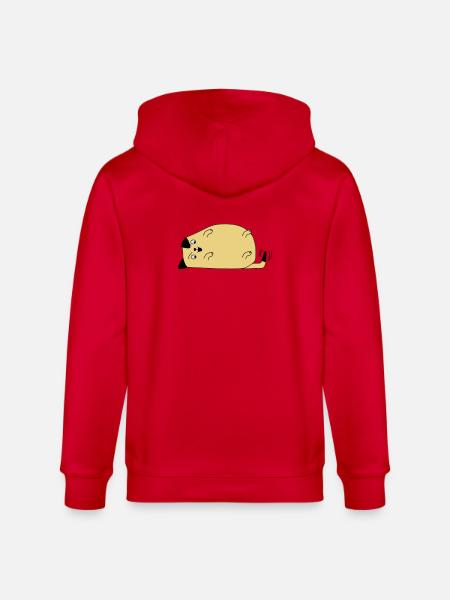 Chien regarde sa queue - Veste à capuche bio CULTIVATOR Stanley/Stella Unisexe - rouge