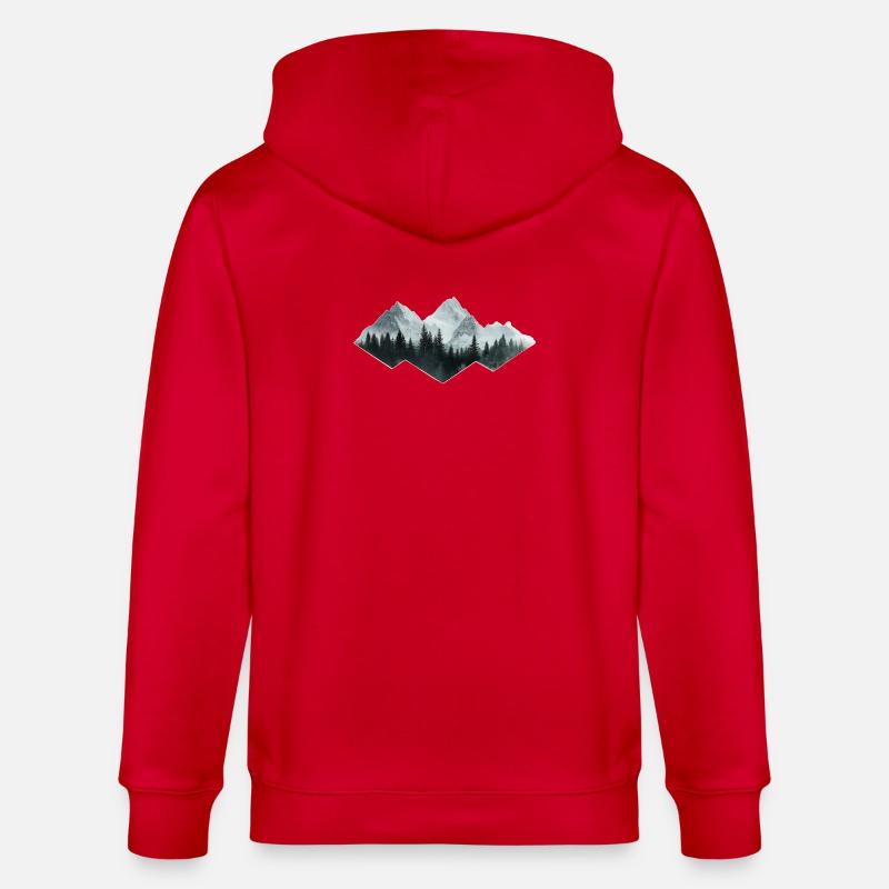 Wald Berge - Stanley/Stella Unisex Bio-Kapuzenjacke CULTIVATOR  - Rot