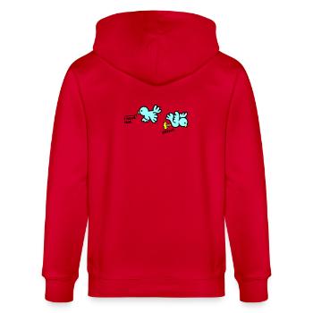when birds fart - Stanley/Stella CULTIVATOR  Unisex Organic Hooded Jacket - red - Back - Anna (173cm)