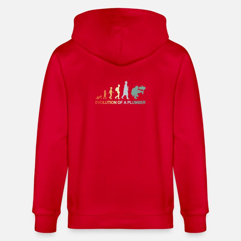 Évolution du plombier - Veste à capuche bio CULTIVATOR Stanley/Stella Unisexe - rouge