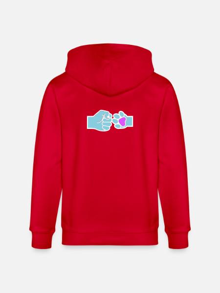 Faust Pfote Check Mensch Tier Team - Stanley/Stella Unisex Bio-Kapuzenjacke CULTIVATOR  - Rot