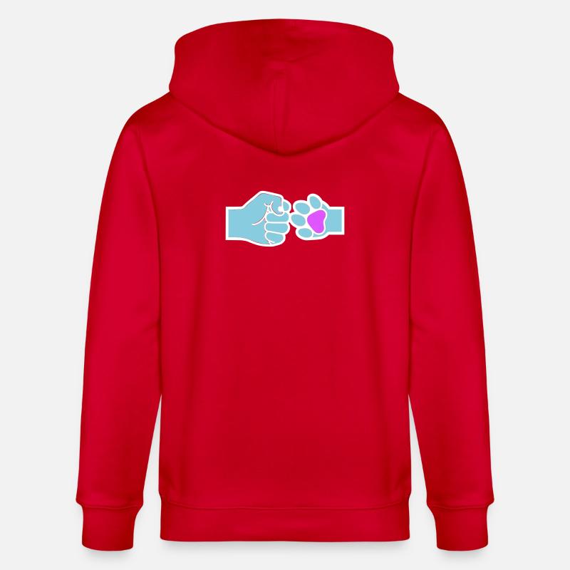 Faust Pfote Check Mensch Tier Team - Stanley/Stella Unisex Bio-Kapuzenjacke CULTIVATOR  - Rot